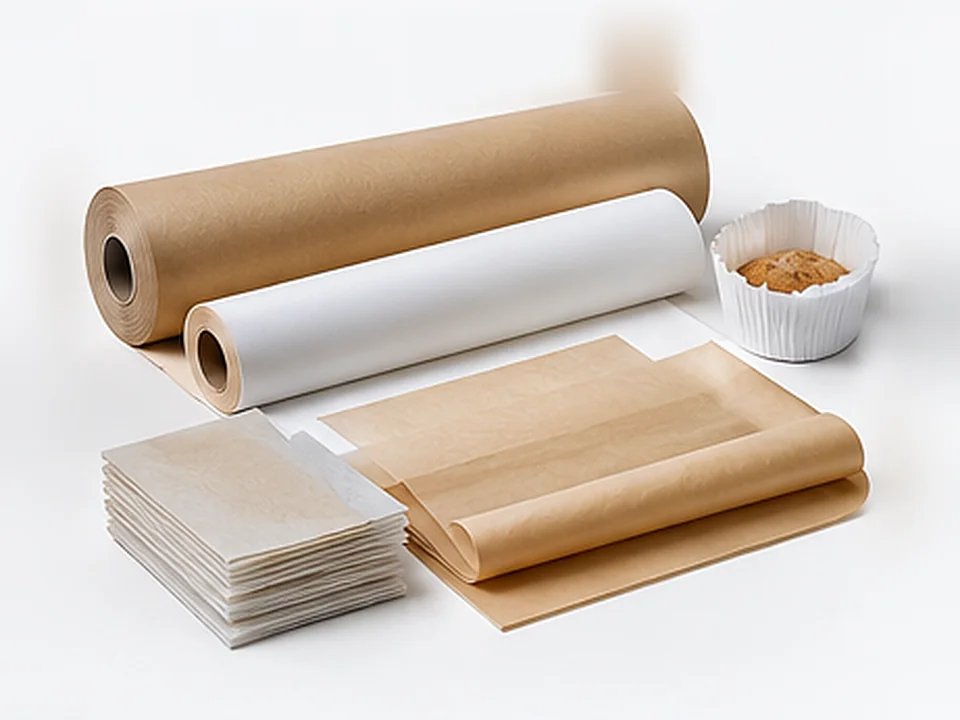 Rolls and sheets of baking and food-wrap paper