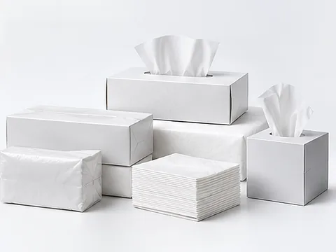 Boxed and soft-pack facial tissues